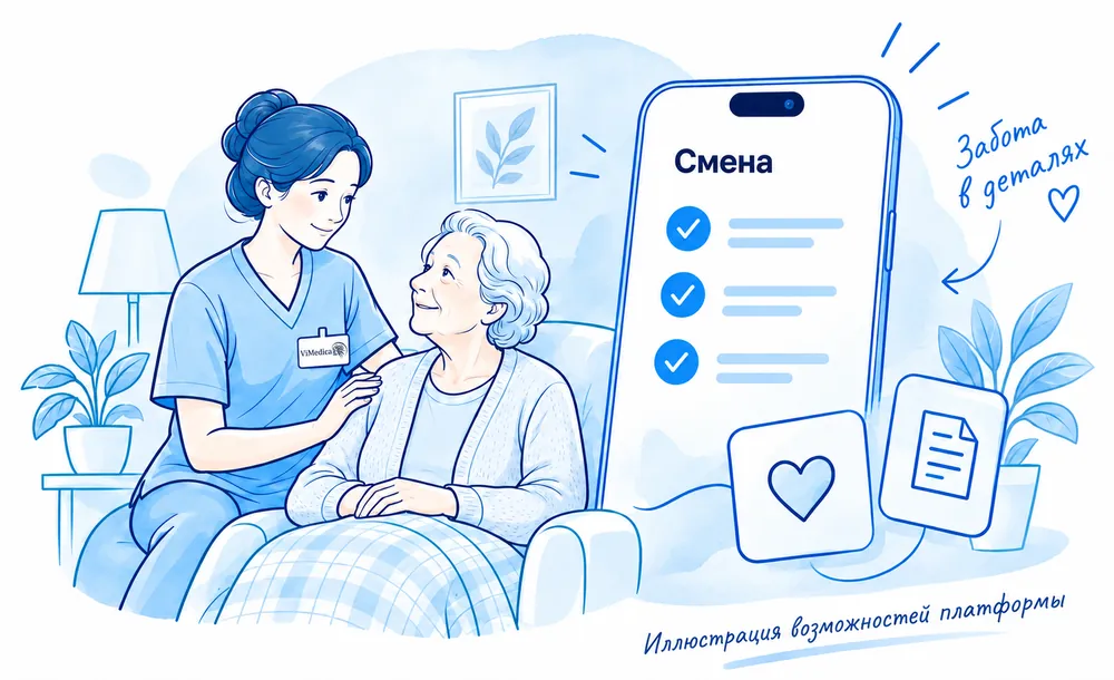 Иллюстрация возможностей платформы: смена, показатели и профиль подопечного